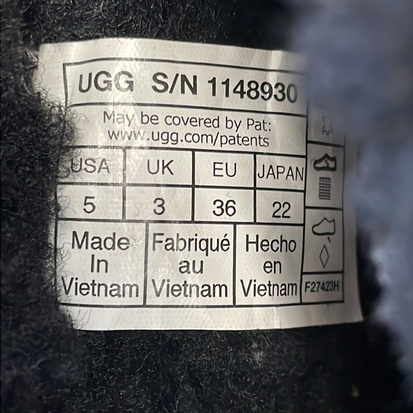 New UGG Mini Braid Boot Short Sheepskin Fur Black 1148930 Sz 5 - Picture 13 of 15